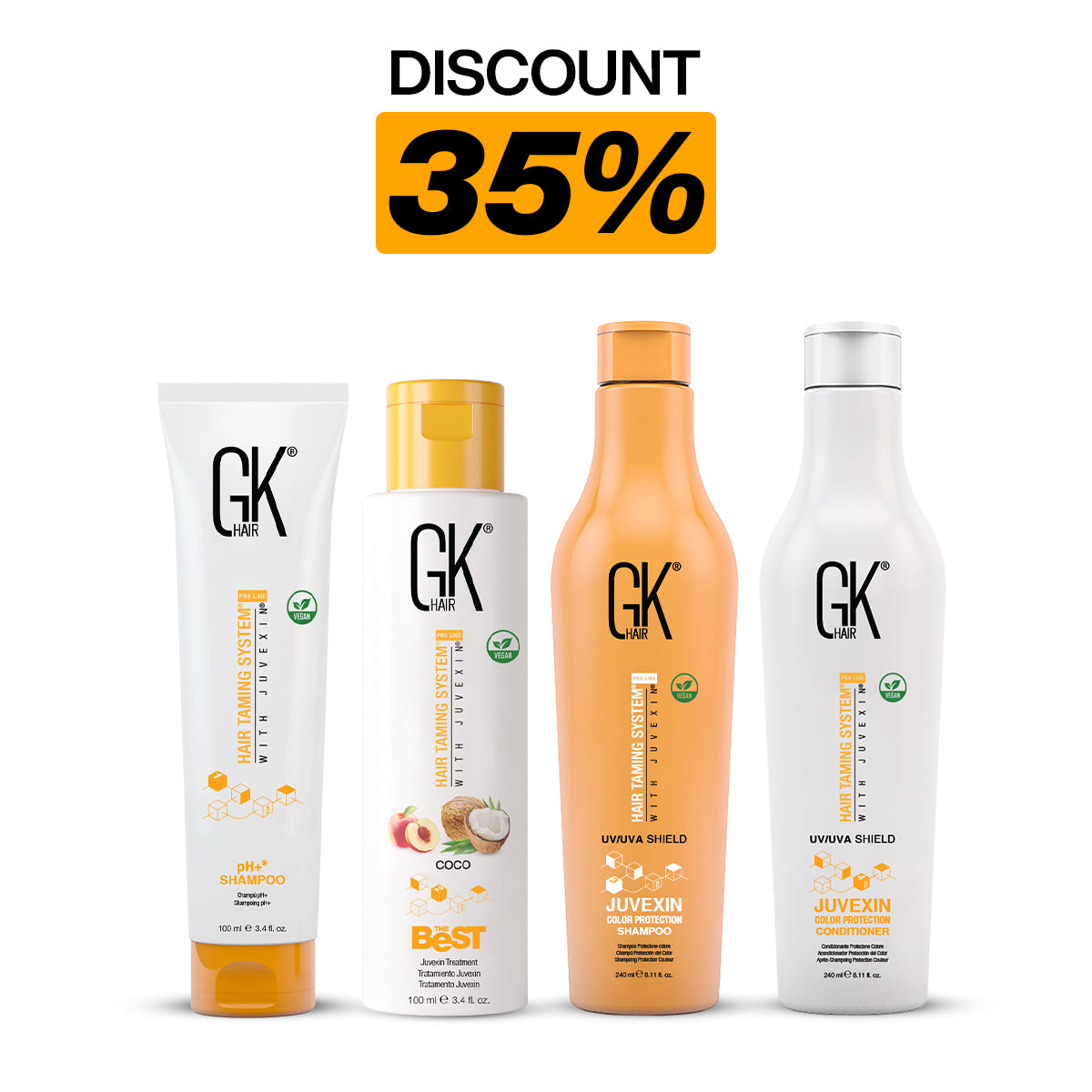 GK Hair Taming the Best & pH + Shampoo good & Balancing Conditioner - Pack of 3