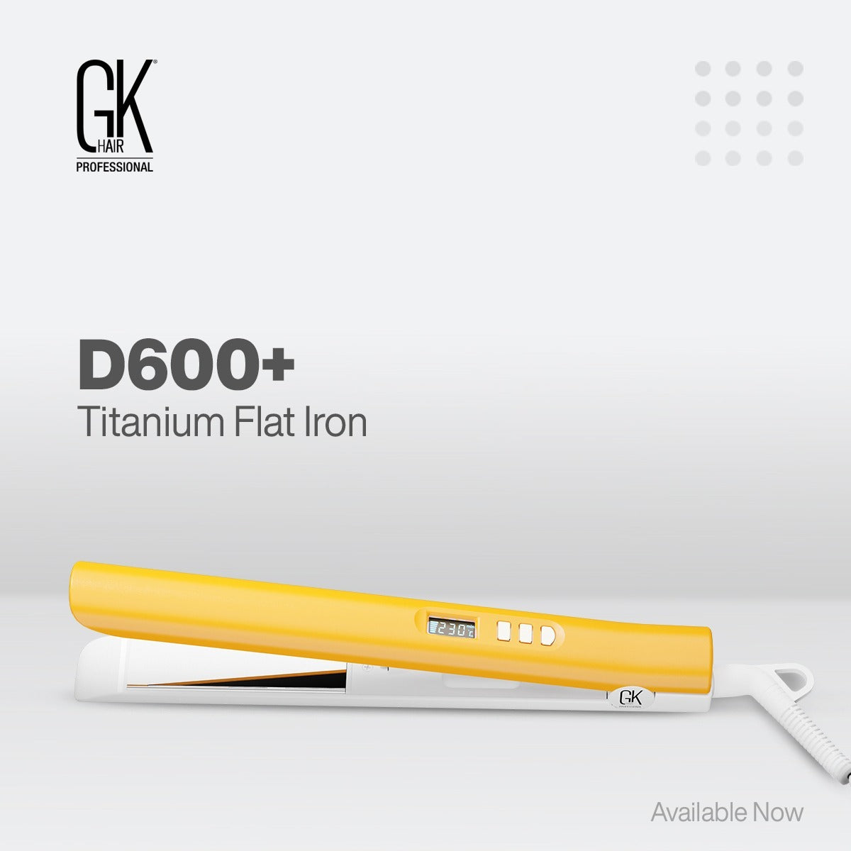 GKhair D600+ Titanium Flat Iron DTS